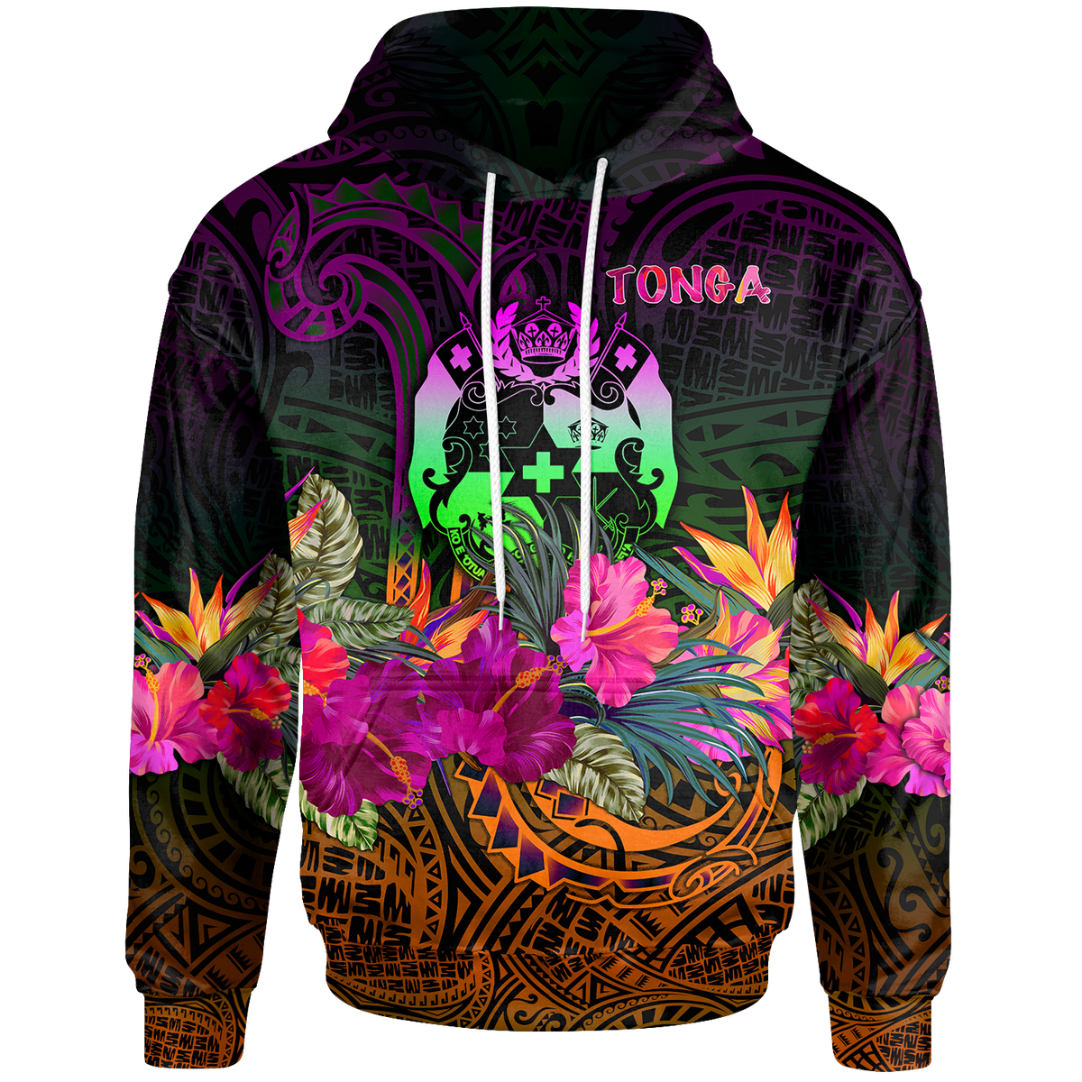 Tonga Polynesian Hoodie Summer Hibiscus Unisex Reggae - Polynesian Pride