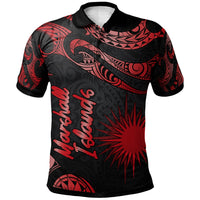 Marshall Islands Polo Shirt Polynesian Tattoo Red Version Unisex Red - Polynesian Pride