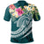 Kosrae Polynesian Polo Shirt Summer Plumeria (Turquoise) Unisex Turquoise - Polynesian Pride