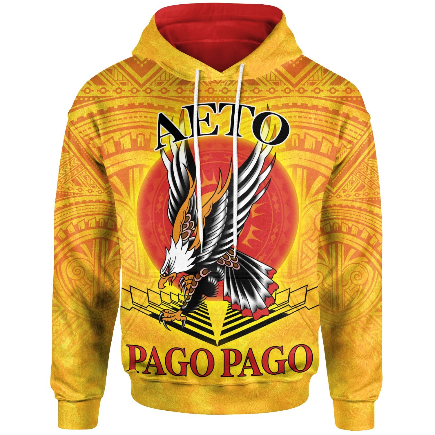 American Samoa Custom Hoodie Pago Pago Aeto (Ver 2) Unisex Yellow - Polynesian Pride