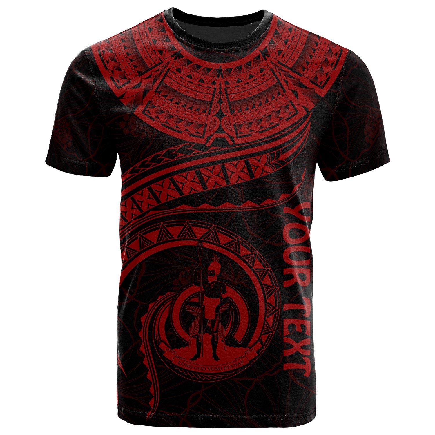 Vanuatu Polynesian Custom T Shirt Vanuatuan Waves (Red) Unisex Red - Polynesian Pride