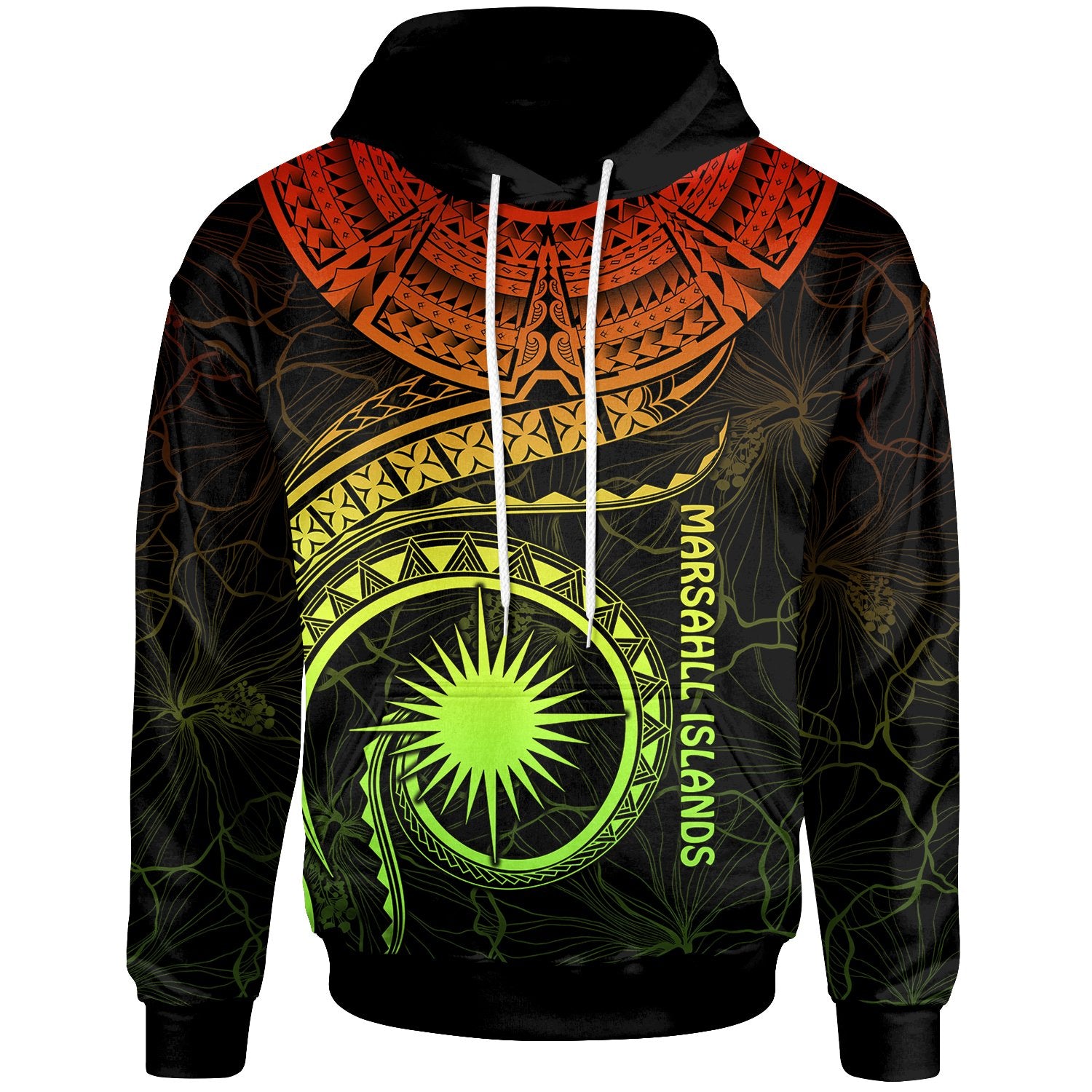 Marshall Islands Polynesian Hoodie Marshall Islands Waves (Reggae) Unisex Reggae - Polynesian Pride