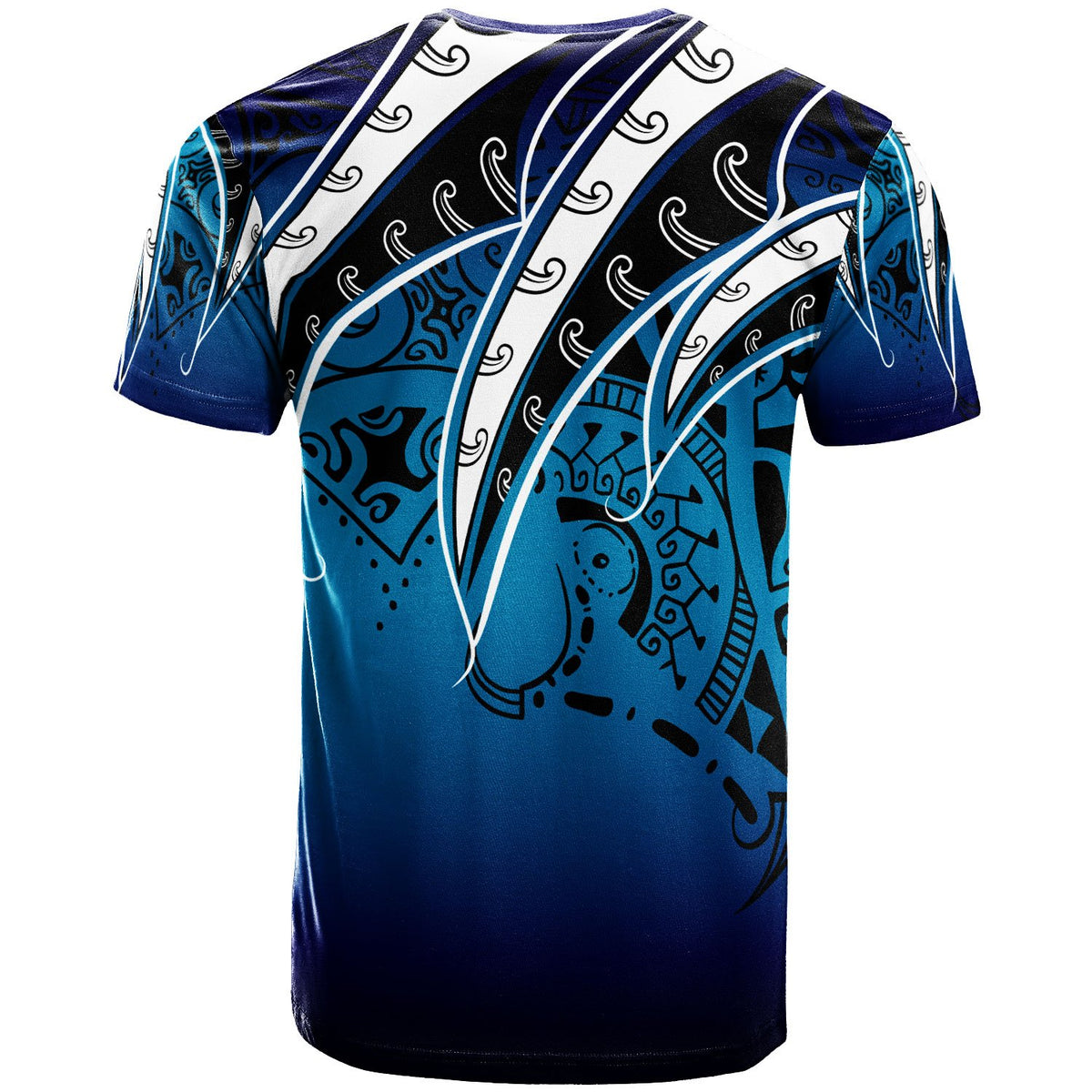 Tonga T Shirt Tropical Leaf Blue Gradient Style - Polynesian Pride