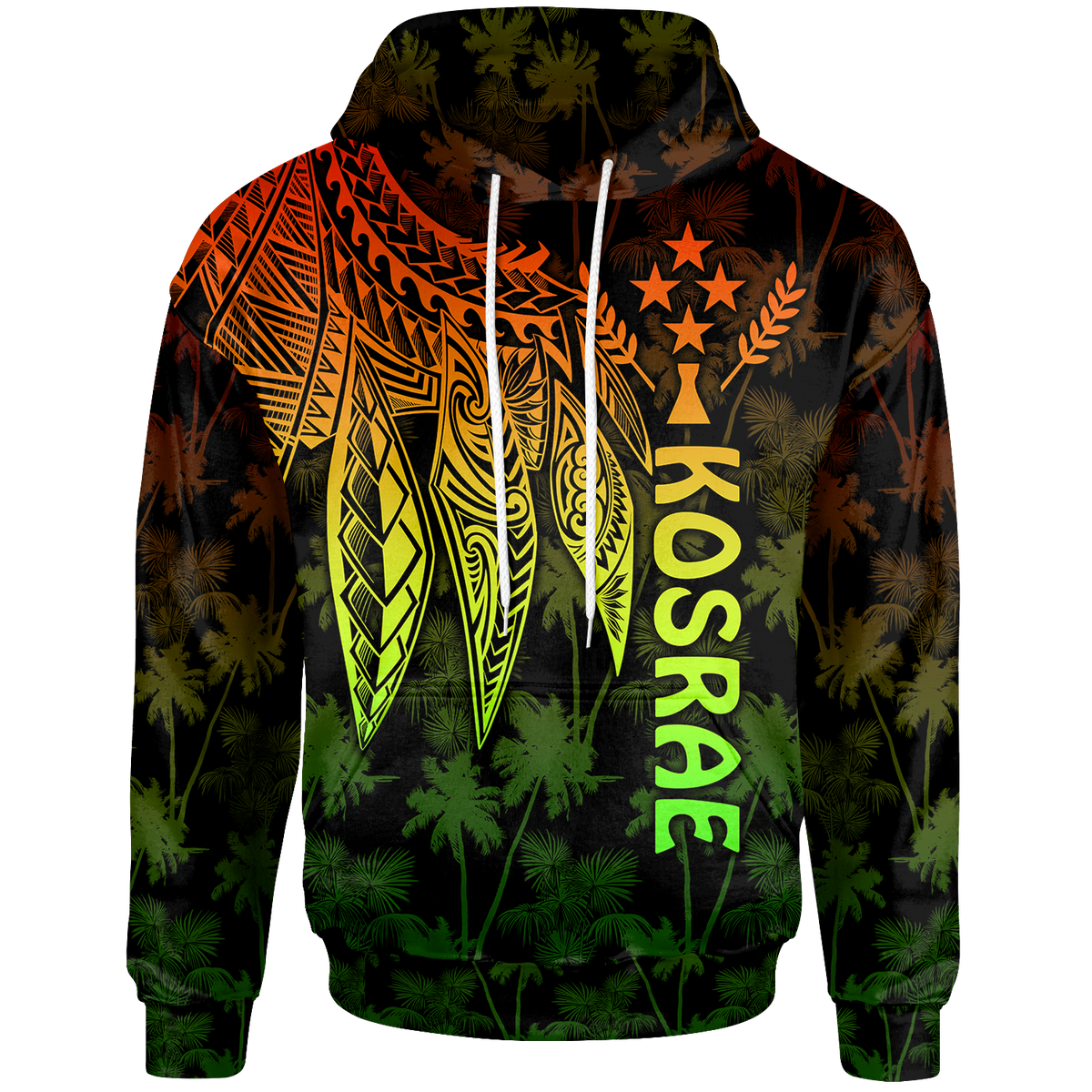 Kosrae Hoodie Polynesian Wings (Reggae) Unisex Reggae - Polynesian Pride