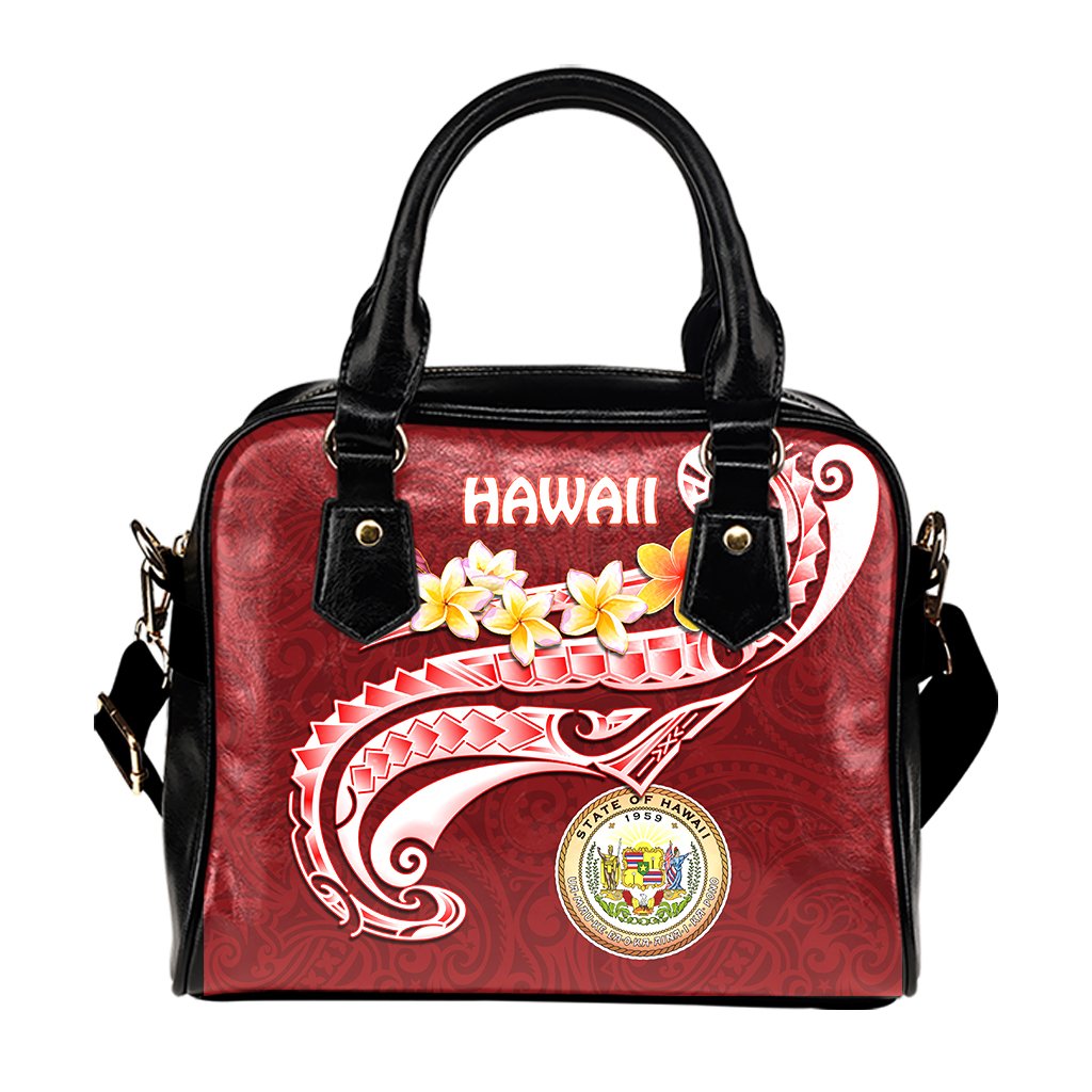 Hawaii Shoulder Handbag - Hawaii Seal Polynesian Patterns Plumeria - Polynesian Pride