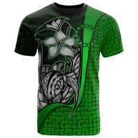 Cook Islands Polynesian T Shirt Green Turtle with Hook Unisex GREEN - Polynesian Pride