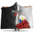 Philippines Polynesian Hooded Blanket - Coat Of Arm With Hibiscus White Hooded Blanket White - Polynesian Pride