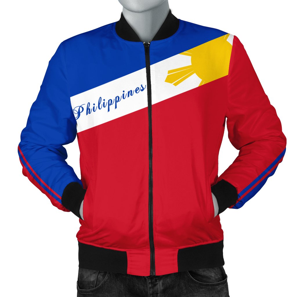 Philippines Stars Bomber Jacket Red Unisex - Polynesian Pride