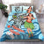 Solomon Islands Bedding Set - Polynesian Girls With Shark Blue - Polynesian Pride