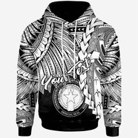 Northern Mariana Islands Polynesian Custom Hoodie Tribal Wave Tattoo White Unisex White - Polynesian Pride