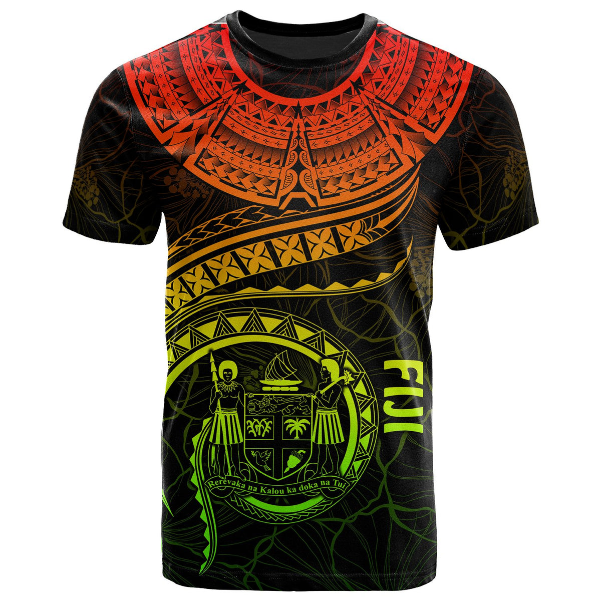 Fiji Polynesian T Shirt Fijian Waves (Reggae) Unisex Art - Polynesian Pride