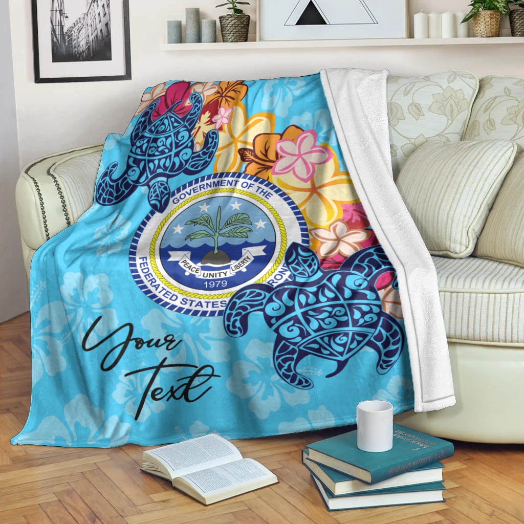 Federated States of Micronesia Custom Personalised Premium Blanket - Tropical Style White - Polynesian Pride