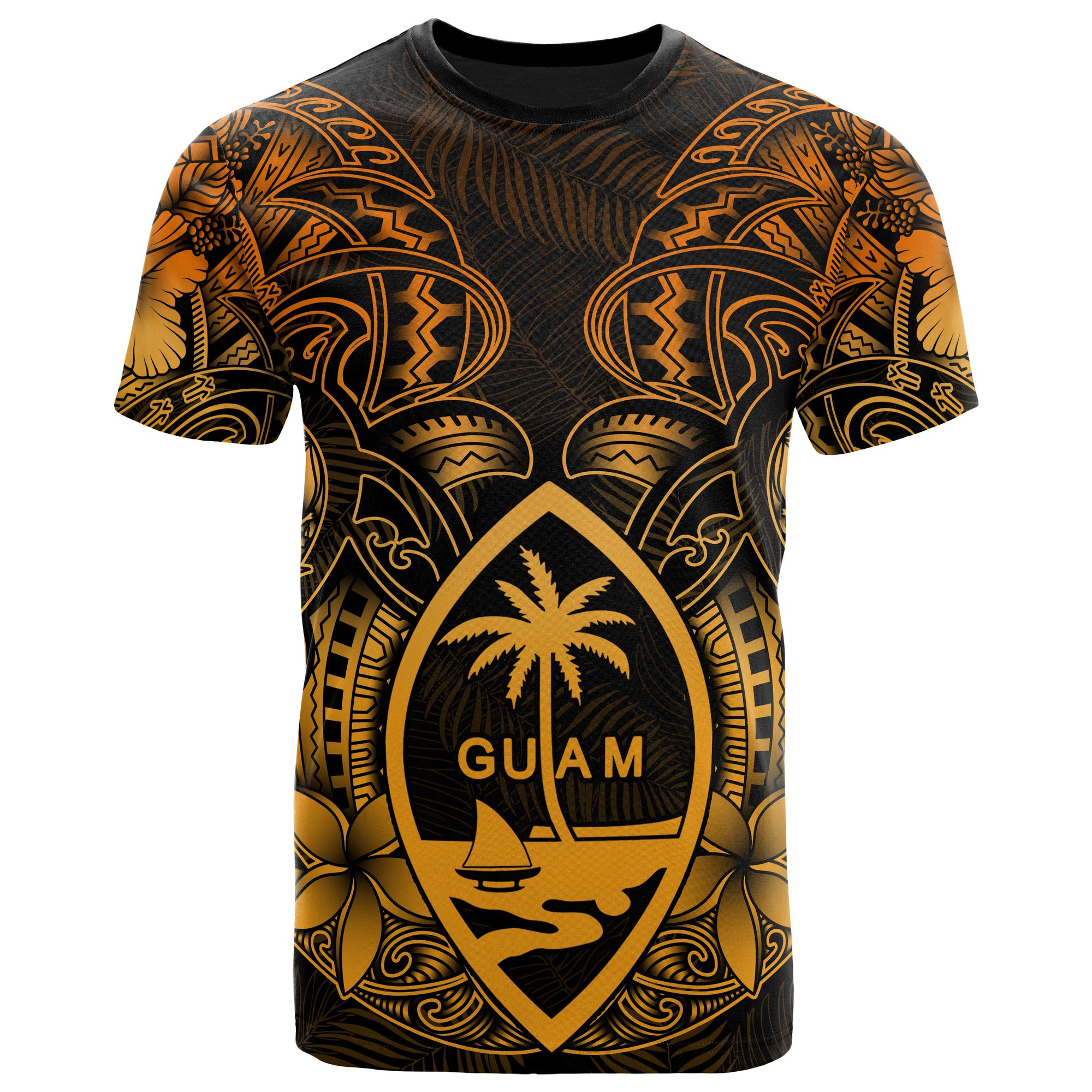 Guam Polynesian T Shirt Gold Turtle Homeland Unisex GOLD - Polynesian Pride
