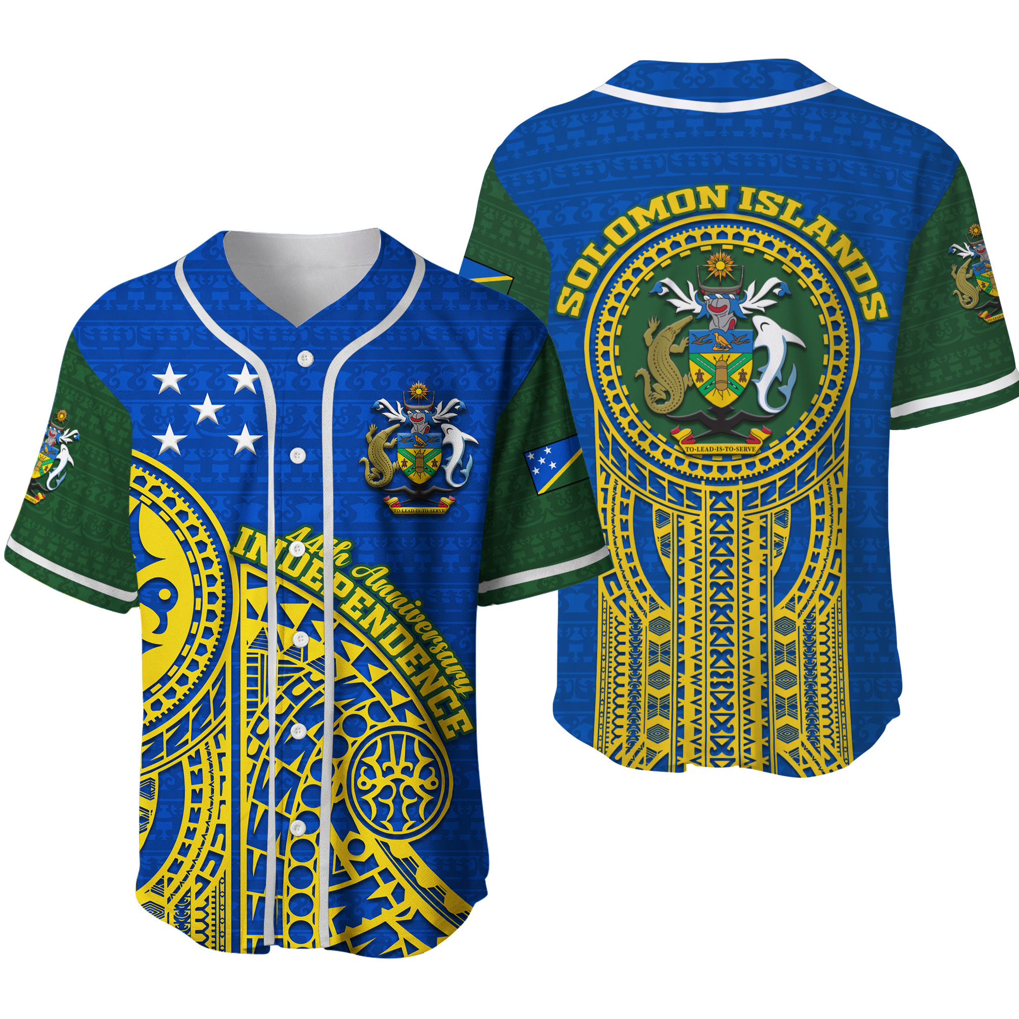 Solomon Islands Independence Anniversary 44th Years Baseball Jersey - LT12 Unisex Green - Polynesian Pride