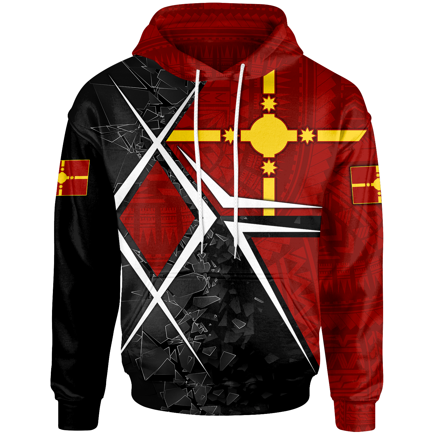 Rotuma Polynesian Hoodie Rotuman Flag Unisex Red - Polynesian Pride