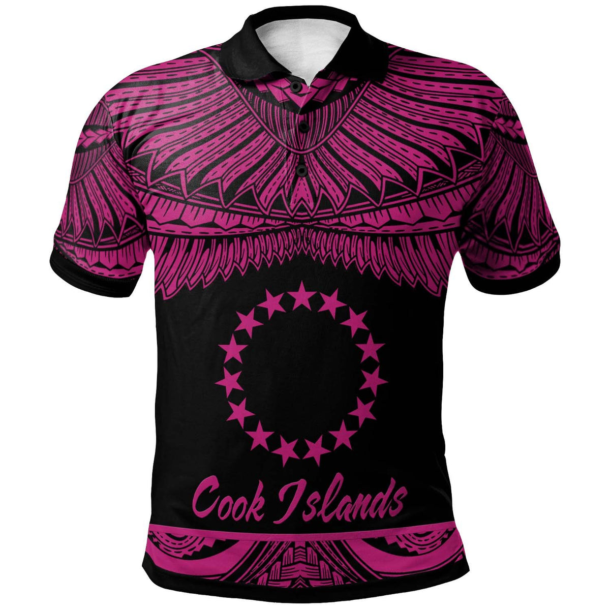 Cook Islands Polo Shirt Polynesian Tattoo Pink Version Unisex Pink - Polynesian Pride