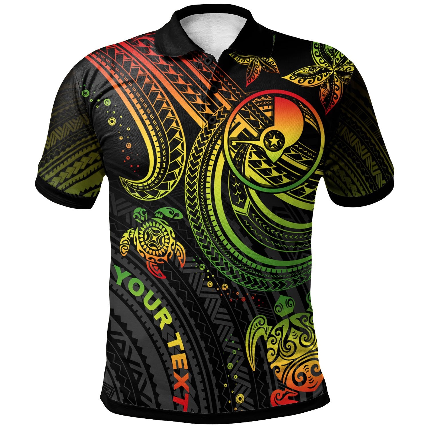 Yap Custom Polo Shirt Reggae Turtle Unisex Reggae - Polynesian Pride