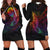 Tahiti Hoodie Dress - Butterfly Polynesian Style Black - Polynesian Pride