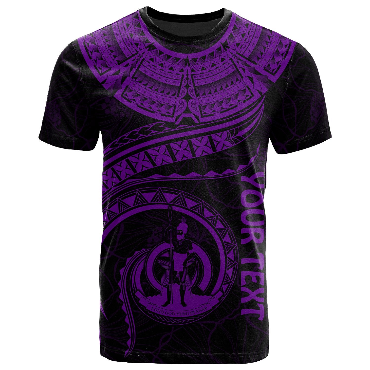 Vanuatu Polynesian Custom T Shirt Vanuatuan Waves (Purple) Unisex Purple - Polynesian Pride