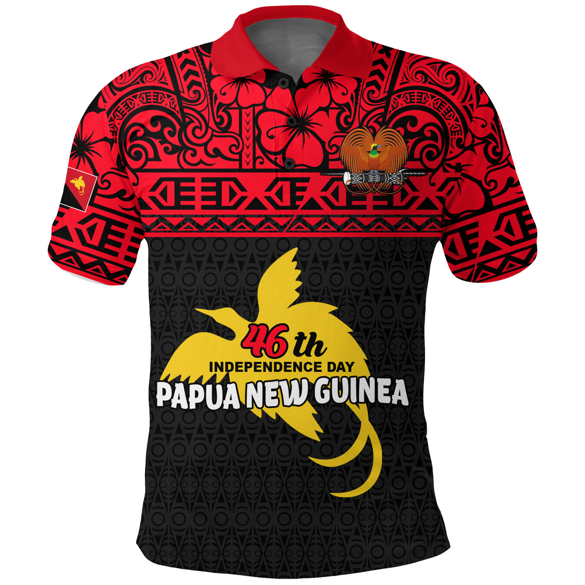 Papua New Guinea Independence Day Polo Shirt LT12 Unisex Red - Polynesian Pride