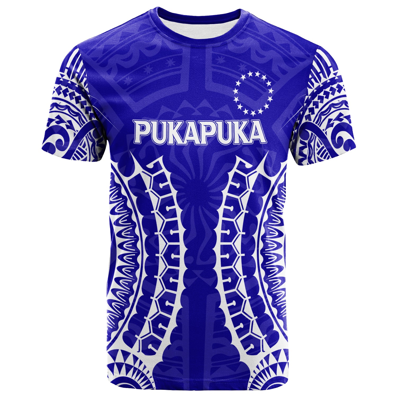 Cook Islands Pukapuka T Shirt Tribal Pattern LT12 Unisex Blue - Polynesian Pride