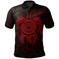 American Samoa Polynesian Custom Polo Shirt Vintage Polynesian Turtle (Red) Unisex - Polynesian Pride