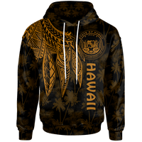 Polynesian Hawaii Hoodie Polynesian Wings (Golden) Unisex Golden - Polynesian Pride