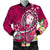 Fiji Men's Bomber Jacket - Turtle Plumeria (Pink) - Polynesian Pride