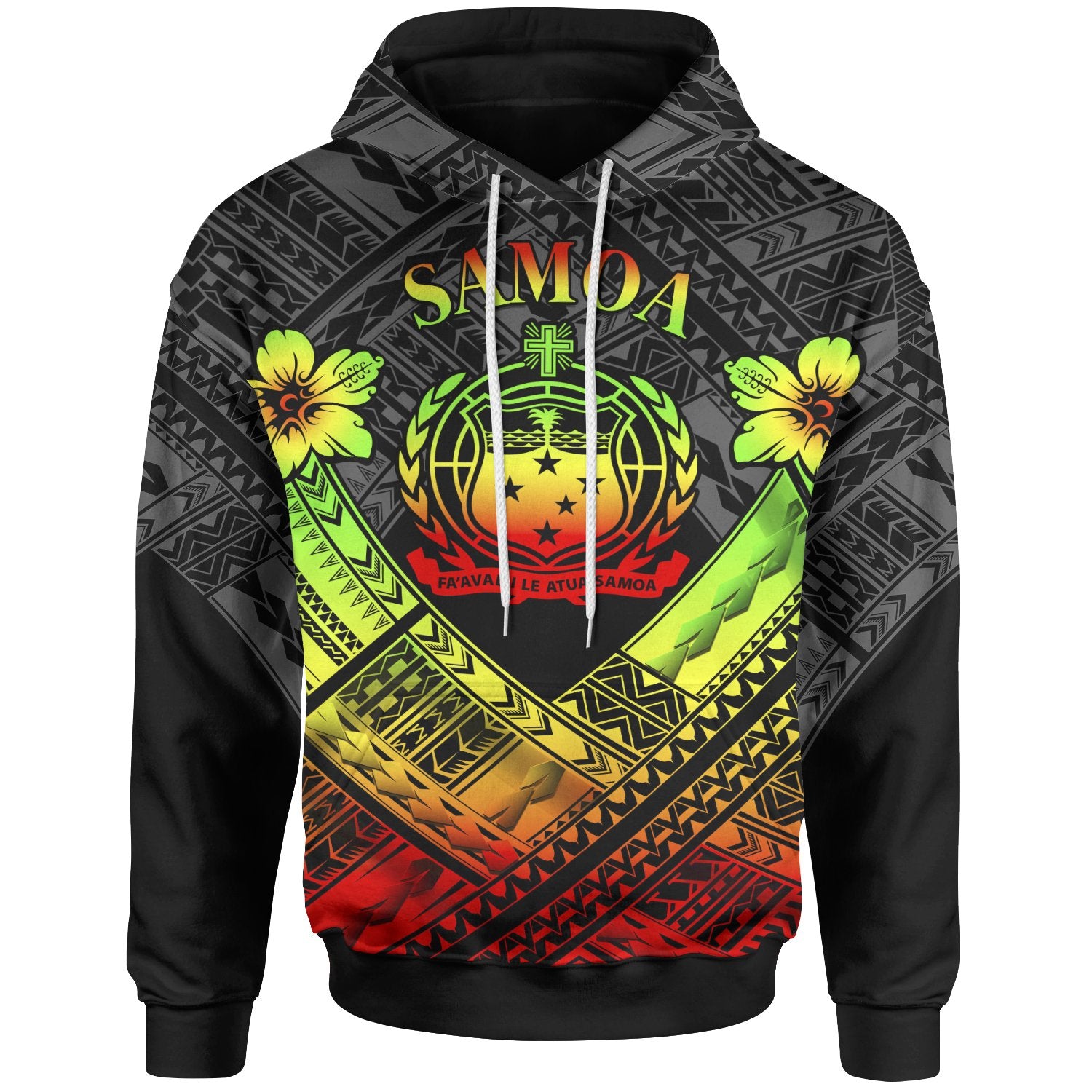 Samoa Polynesian Hoodie Samoa Reggae Seal Camisole Hibiscus Style Unisex Reggae - Polynesian Pride