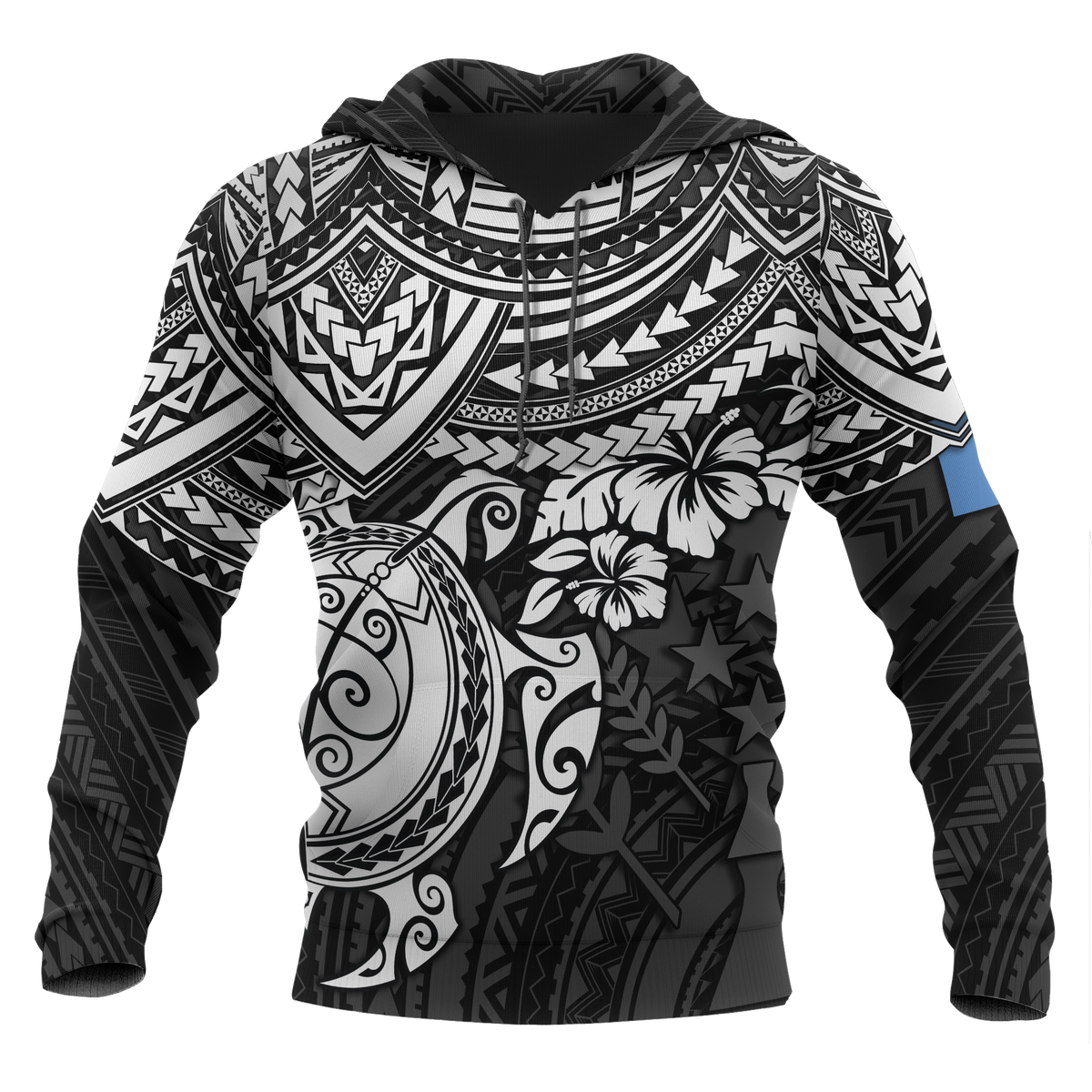 Kosrae Polynesian Hoodie White Turtle Unisex White - Polynesian Pride