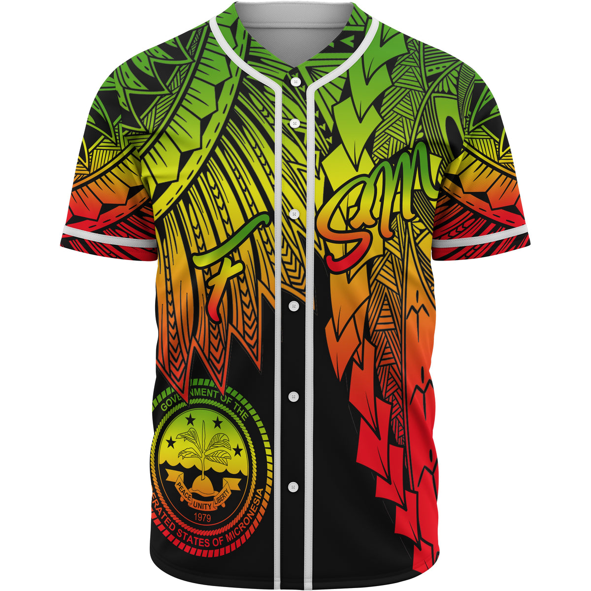Federated States Of Micronesia Polynesian Baseball Shirt - Tribal Wave Tattoo Reggae Unisex Reggae - Polynesian Pride