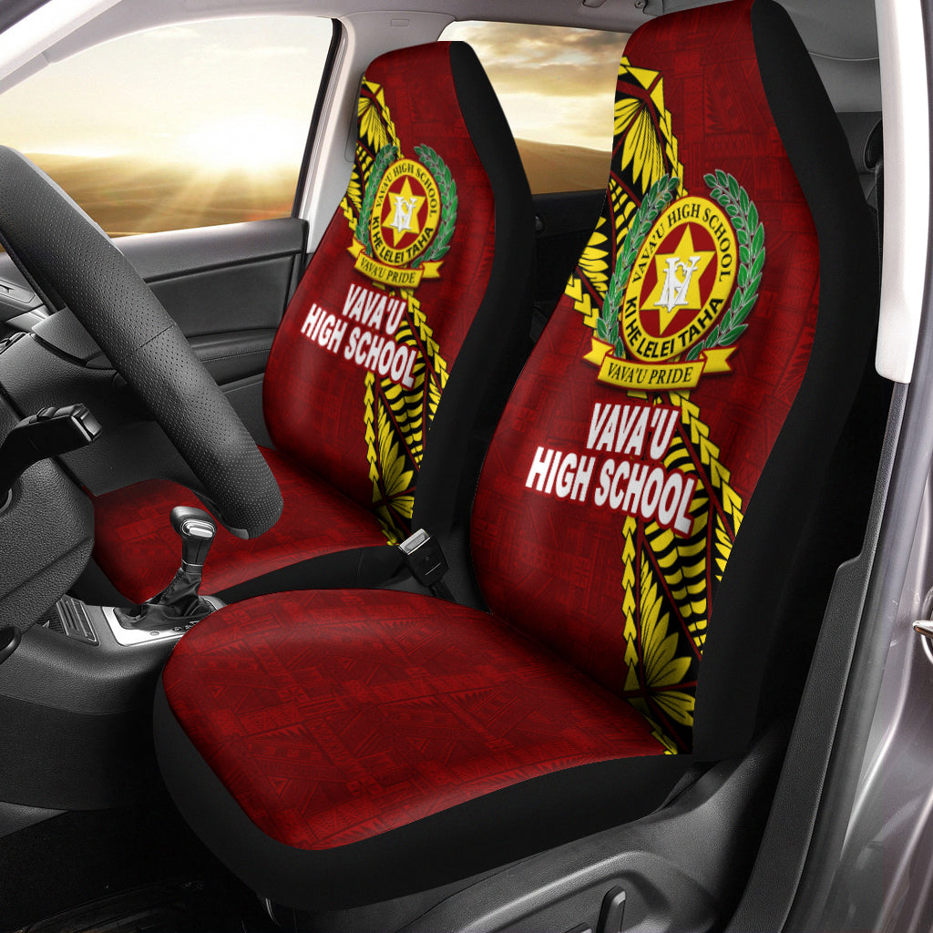 Tonga Vava'u High School Tongan Patterns Car Seat Covers - LT12 Universal Fit Red - Polynesian Pride