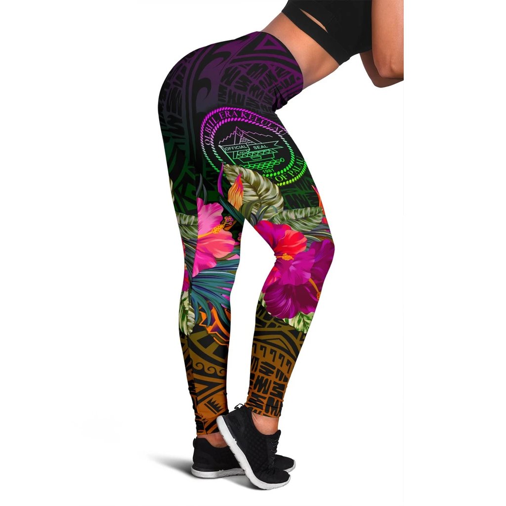 Palau Personalised Women's Leggings - Summer Hibiscus Reggae - Polynesian Pride