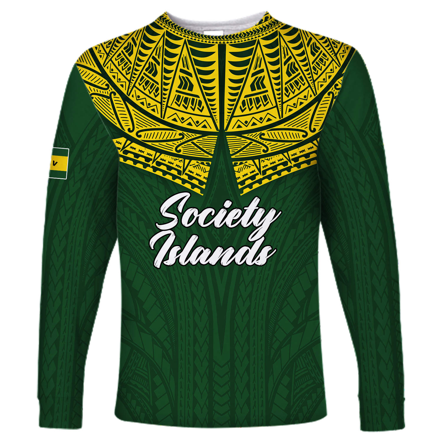 Society Islands Pride Long Sleeve Shirt - LT12 Unisex Green - Polynesian Pride