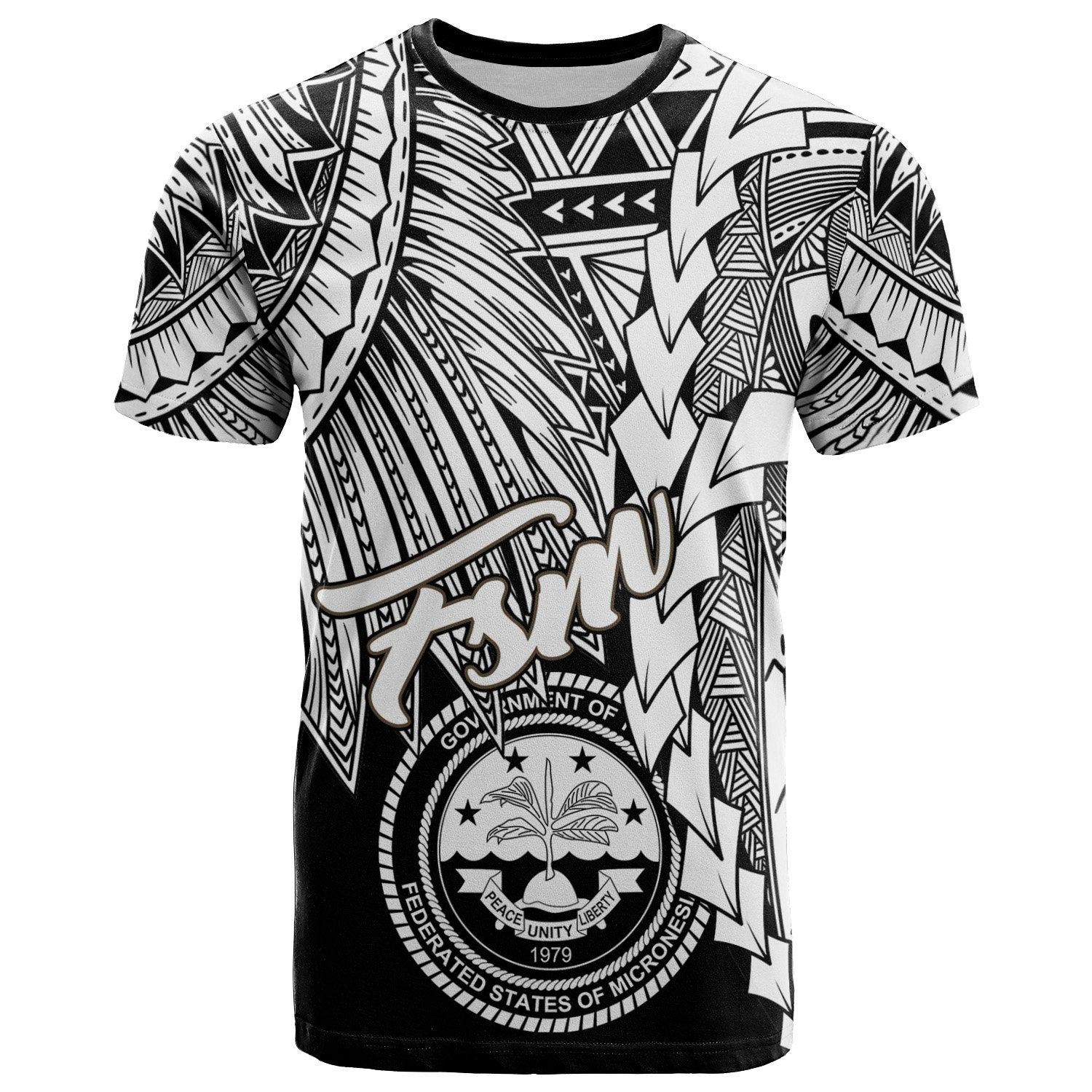 Federated States of Micronesia T Shirt Tribal Wave Tattoo White Unisex White - Polynesian Pride