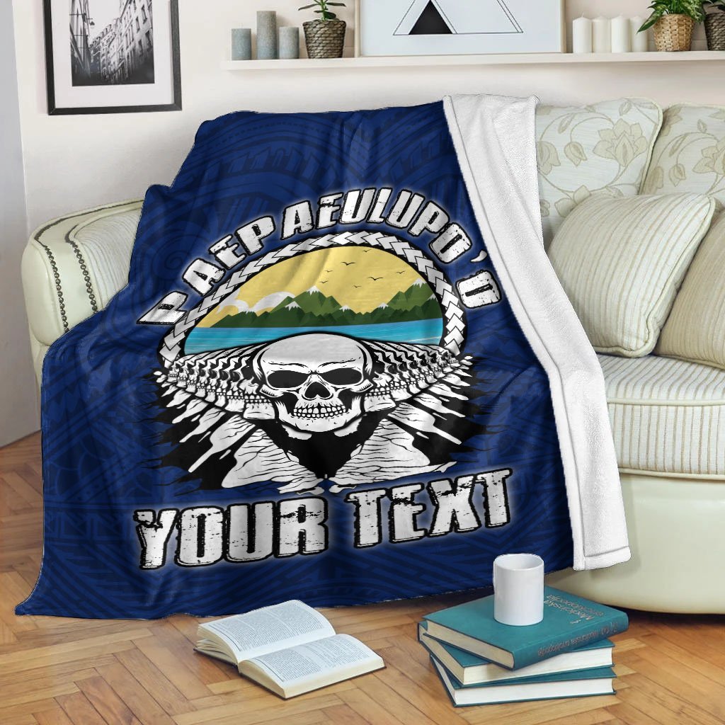 American Samoa Custom Personalised Premium Blanket - Paepaeulupo'o Aua (Ver 2) White - Polynesian Pride