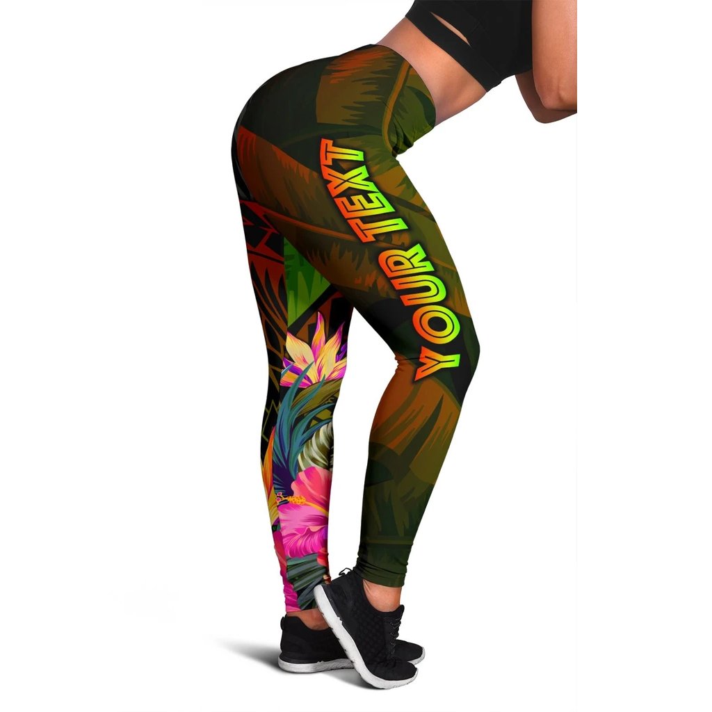 The Philippines Polynesian Personalised Women's Leggings - Hibiscus and Banana Leaves Reggae - Polynesian Pride