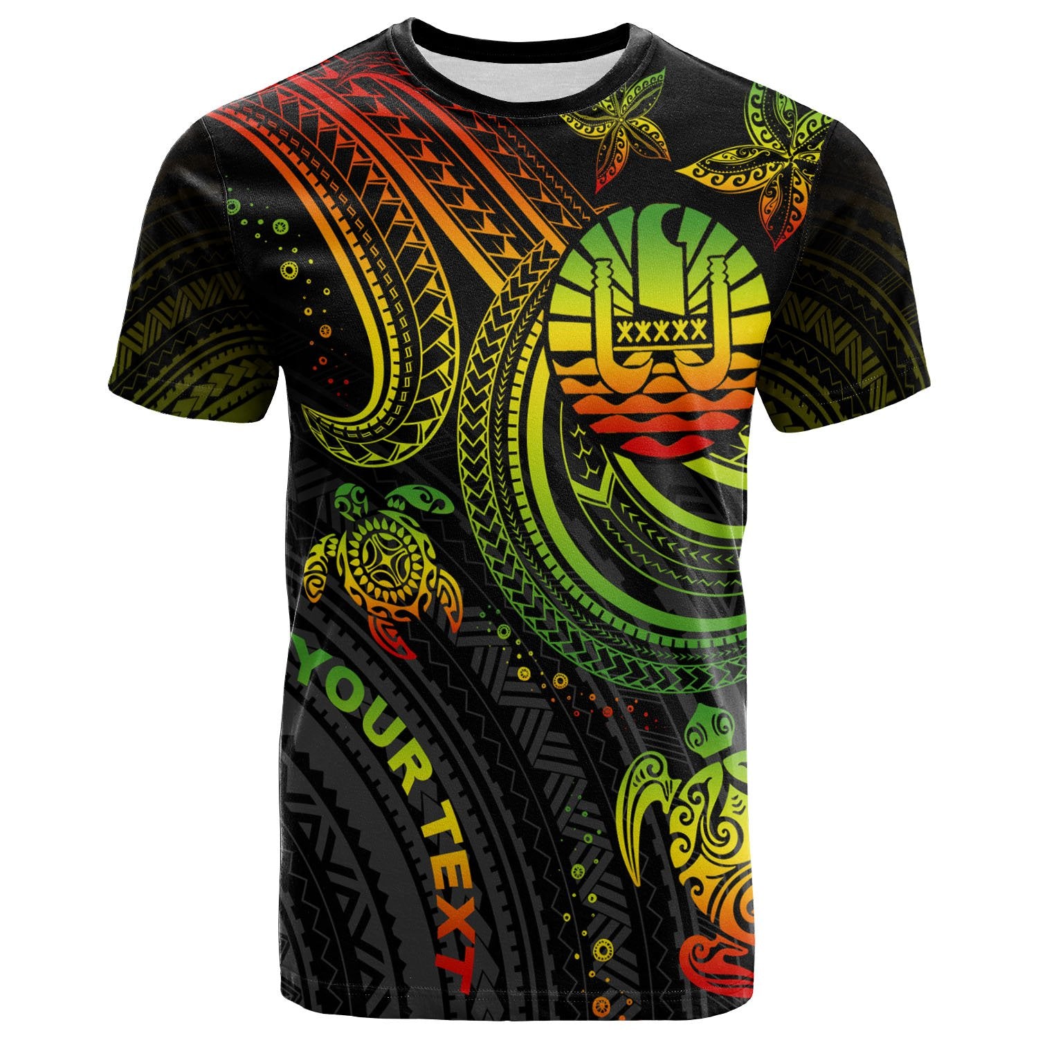 Tahiti Custom T Shirt Reggae Turtle Unisex Art - Polynesian Pride