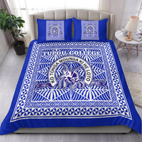 Tupou College Bedding Set Tonga Pattern LT4 Blue - Polynesian Pride