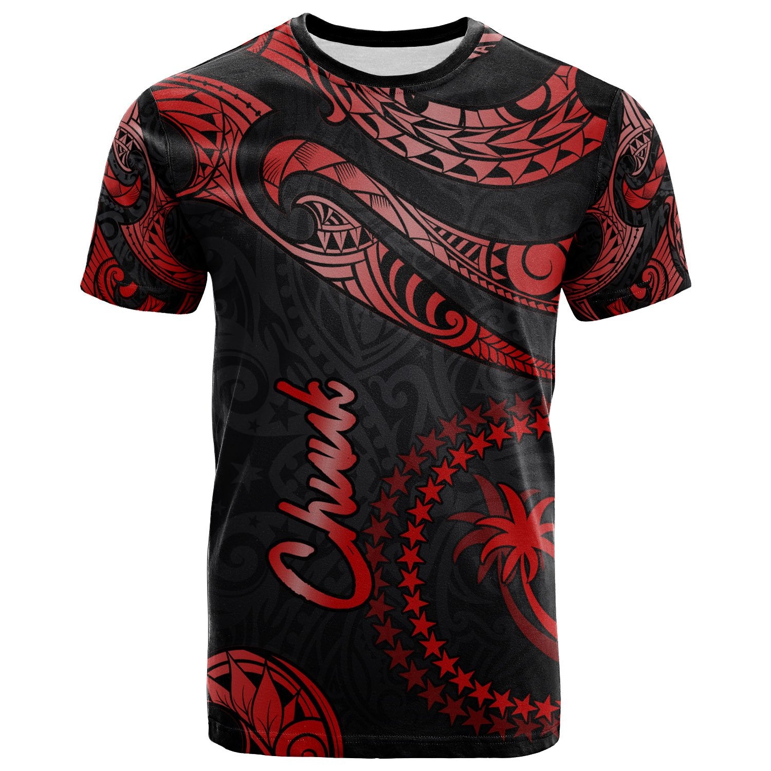 Chuuk Micronesia T Shirt Polynesian Tattoo Red Version Unisex Red - Polynesian Pride