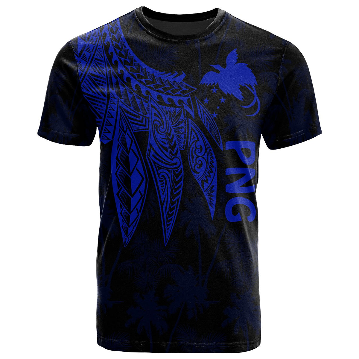 Papua New Guinea T Shirt Polynesian Wings (Blue) Unisex Blue - Polynesian Pride