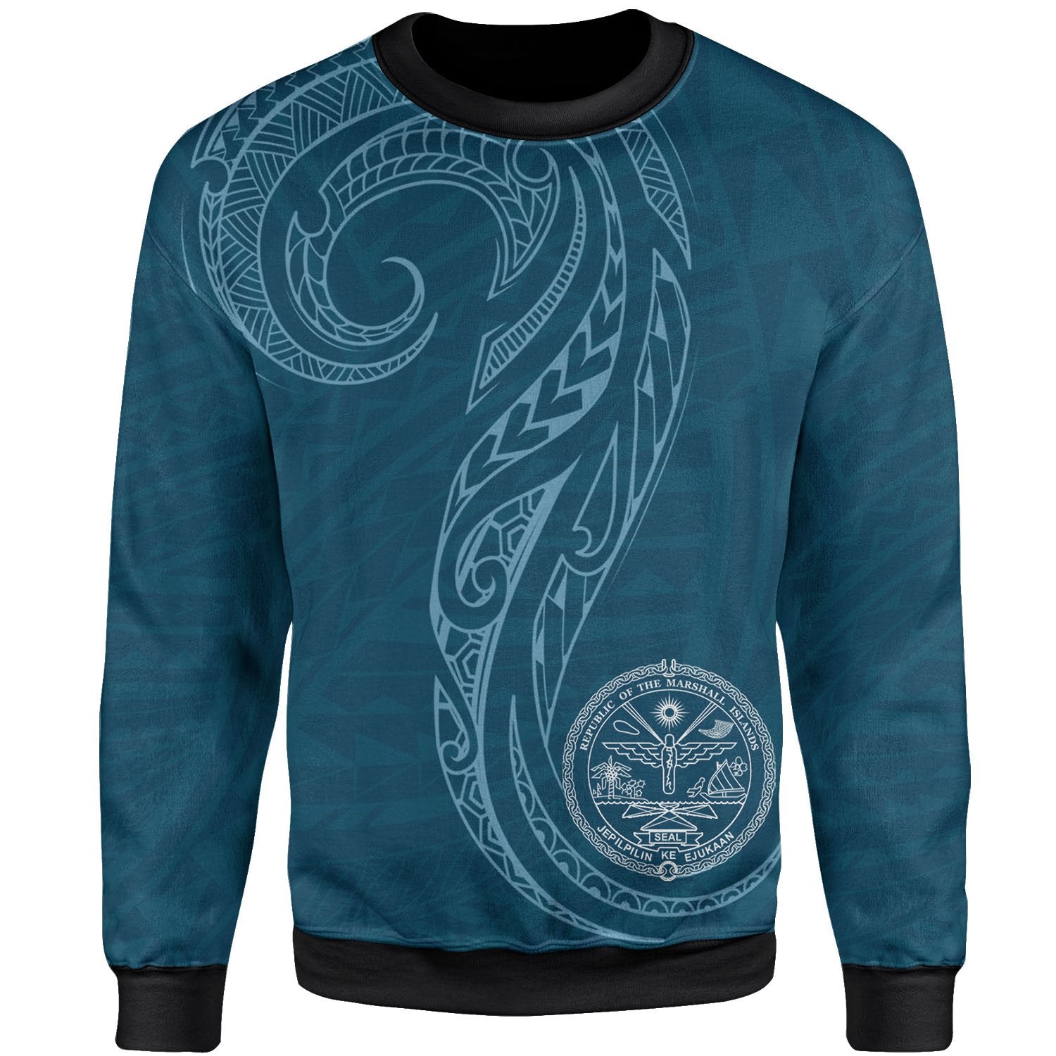 Marshall Islands Sweatshirt - Polynesian Style Unisex Blue - Polynesian Pride