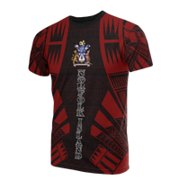 Norfolk Island T Shirt Norfolk Island Coat Of Arms Polynesian Tattoo Red Style Unisex Red - Polynesian Pride
