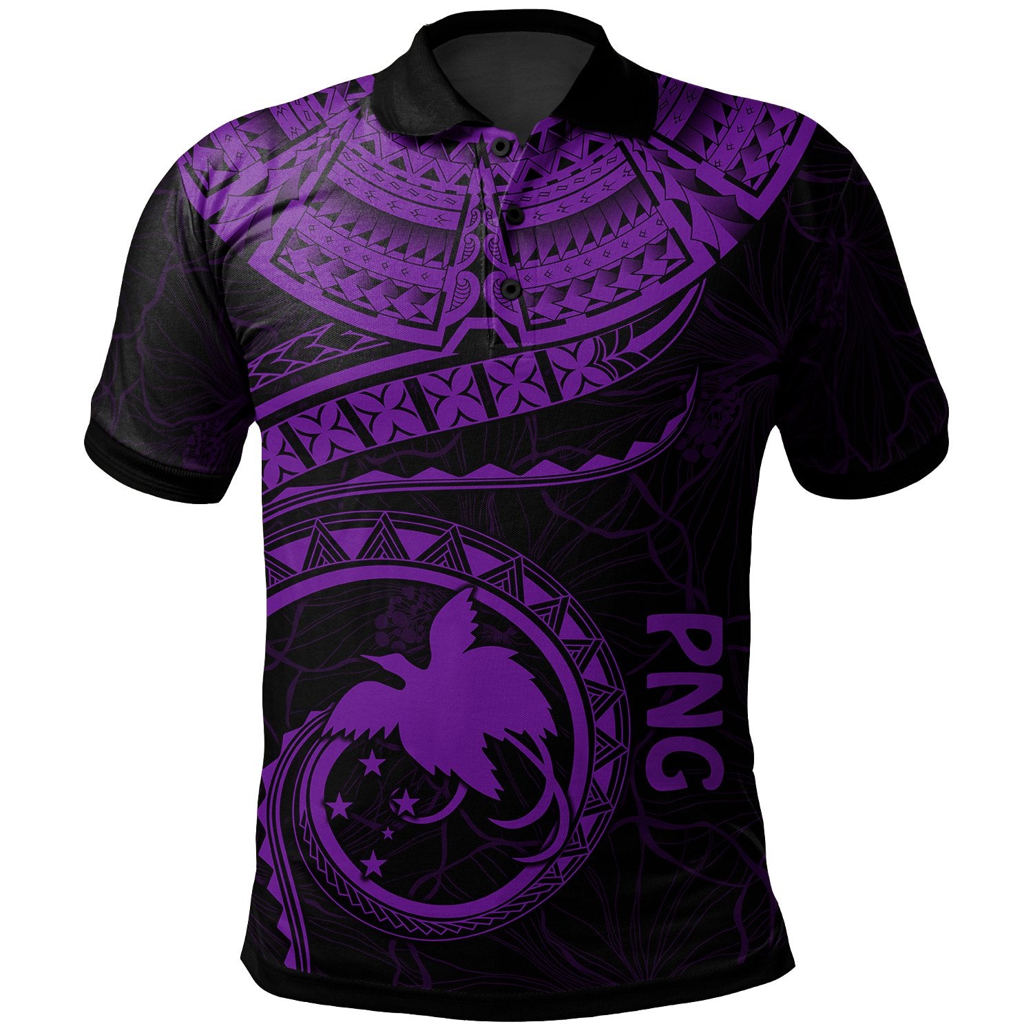 Papua New Guinea Polynesian Polo Shirt Papua New Guinea Waves (Purple) Unisex Purple - Polynesian Pride