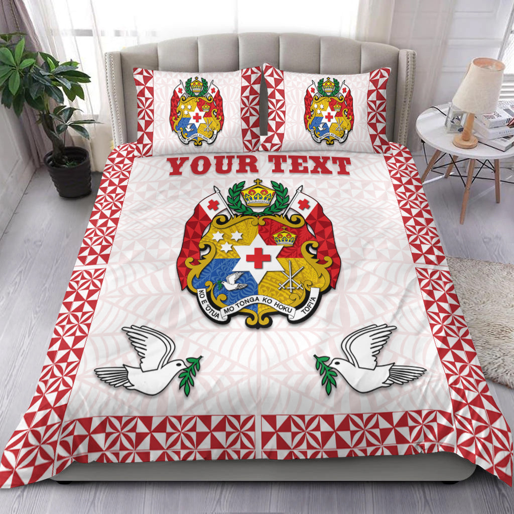 (Custom Personalised) Tonga Bedding Set Special Coat Of Arms LT13 Red - Polynesian Pride