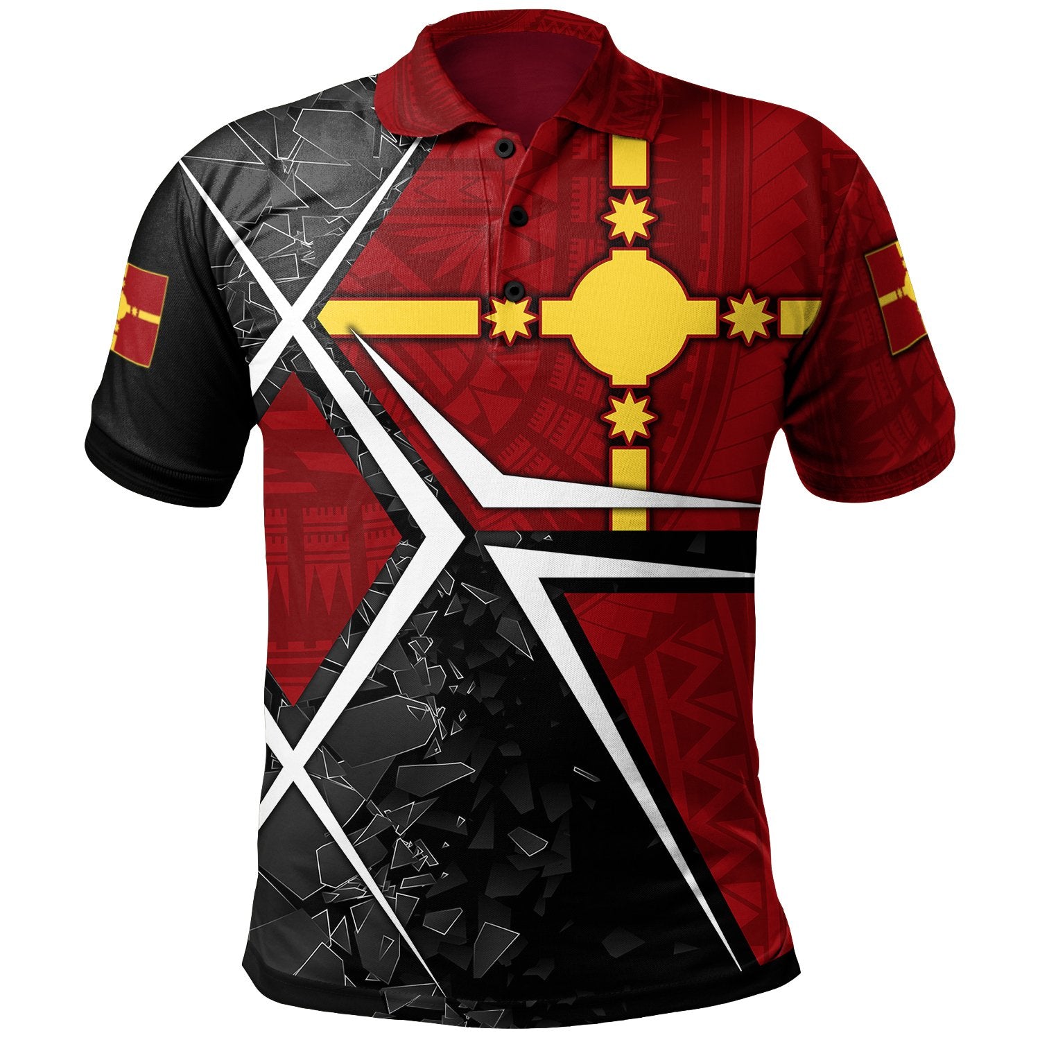 Rotuma Polynesian Polo Rotuman Flag Unisex Red - Polynesian Pride