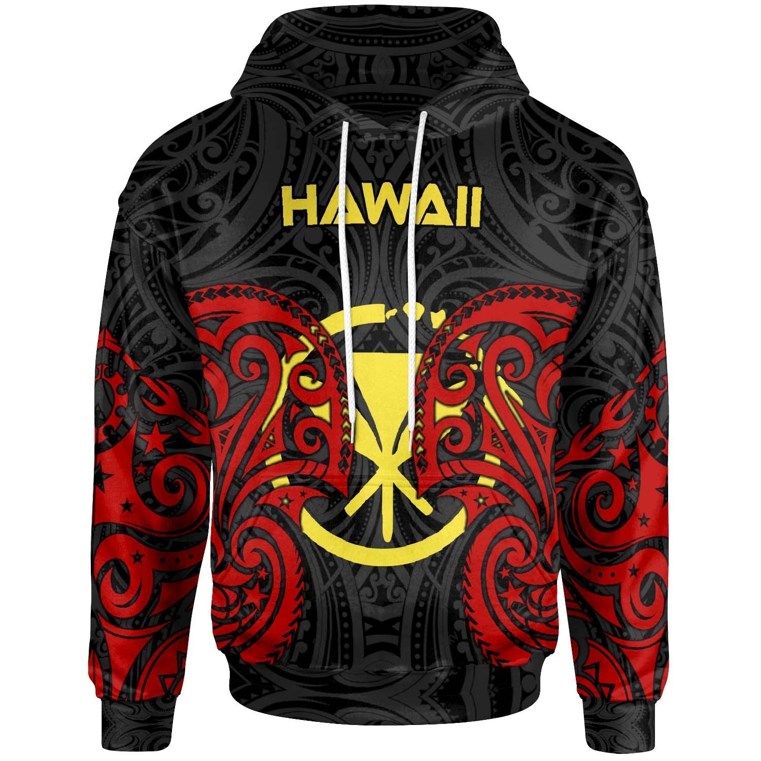 Polynesian Custom Hawaii Hoodiean Spirit Unisex Red - Polynesian Pride