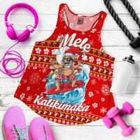 Hawaii Christmas Santas Surf Mele Kalikimaka Women Tank Top - LT2 RED - Polynesian Pride