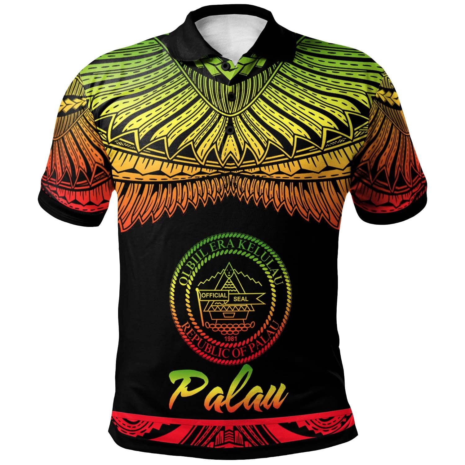 Palau Polo Shirt Polynesian Tattoo Reggae Version Unisex Reggae - Polynesian Pride