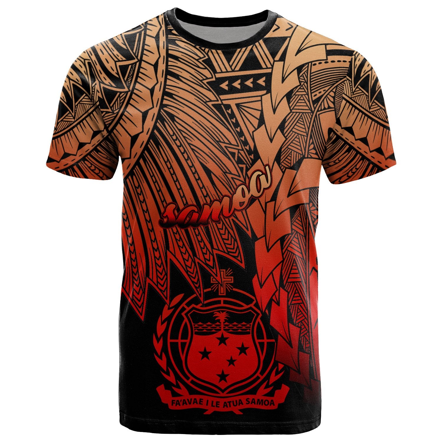 Samoa Polynesian T Shirt Tribal Wave Tattoo Red Ver 2 Unisex Red - Polynesian Pride